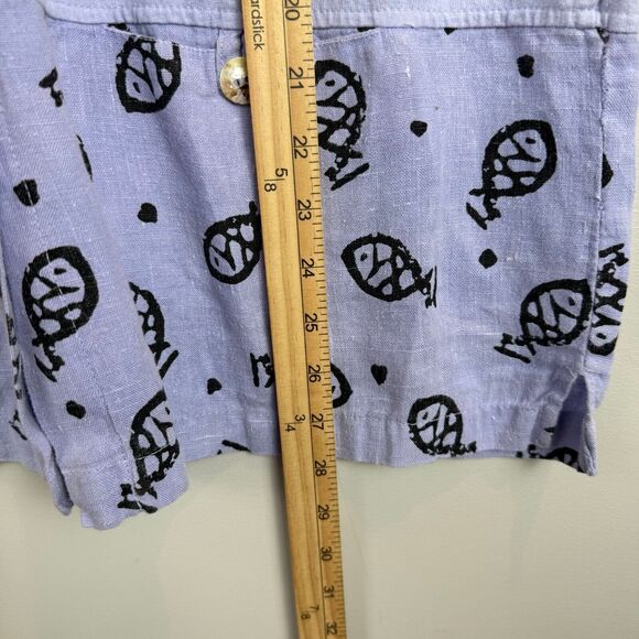C.C. Collection Button Up Shirt Women's Medium Purple Fish Print Artsy Eclectic - Picture 8 of 8